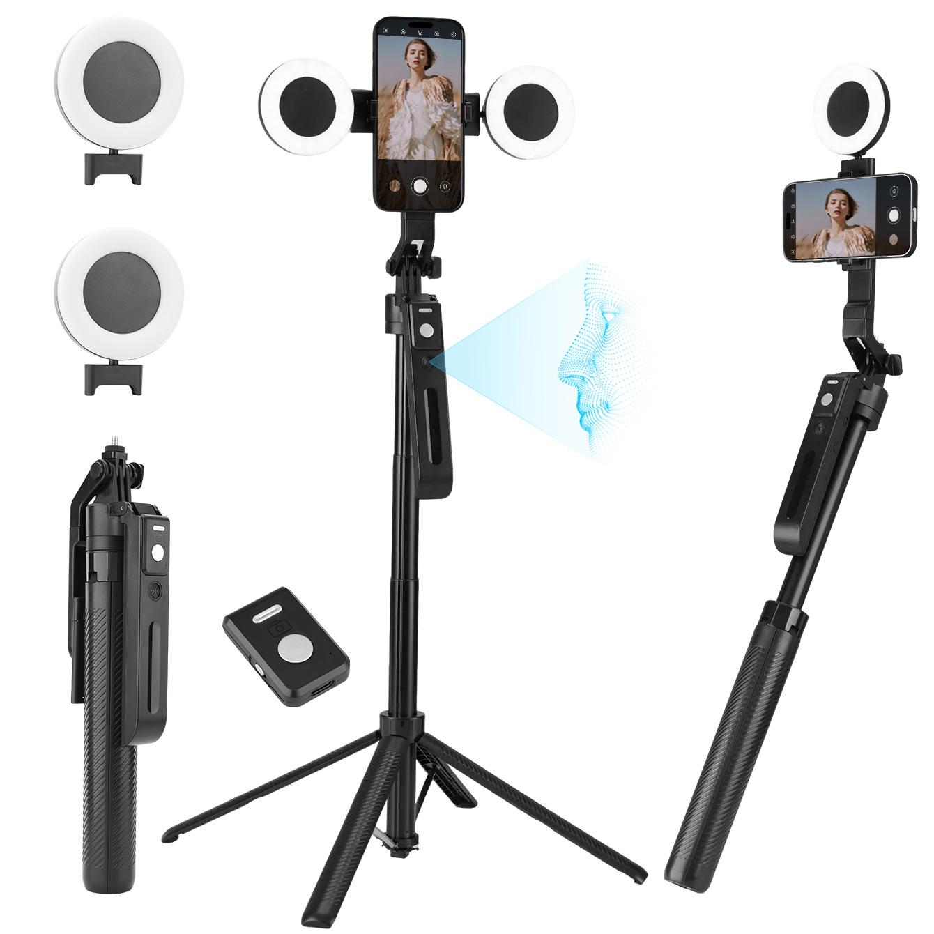 Photography Lighting Ai - Novo Bastão de Selfie com Tripé