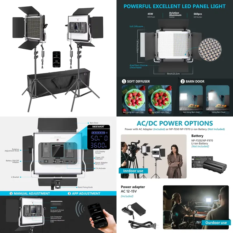 Kit de Iluminação para Fotogra - Photography Lighting Kit Neewer avaliação e preço