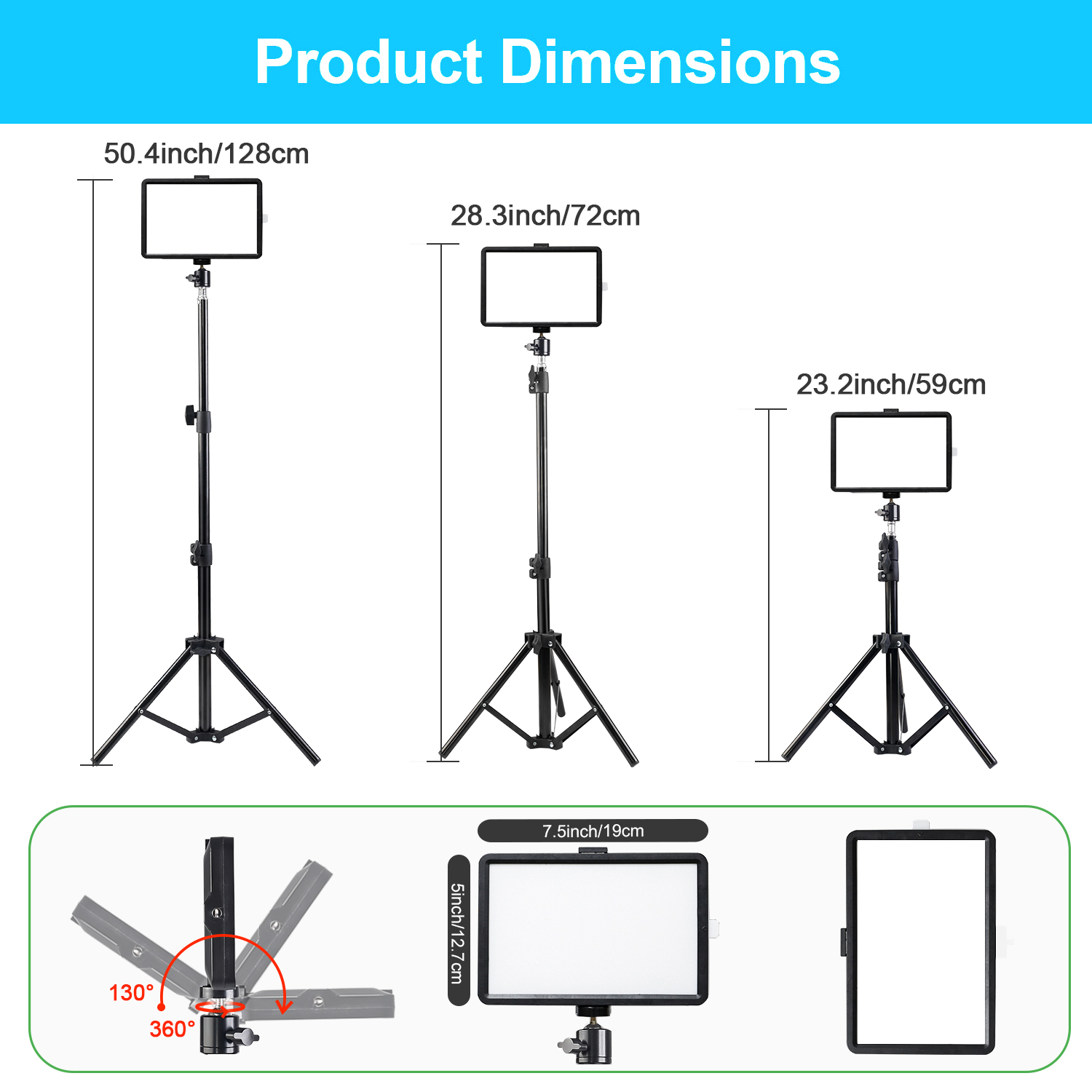 Luz LED Quadrada de 8 Polegada - Stand Lighting Photography avaliação e preço