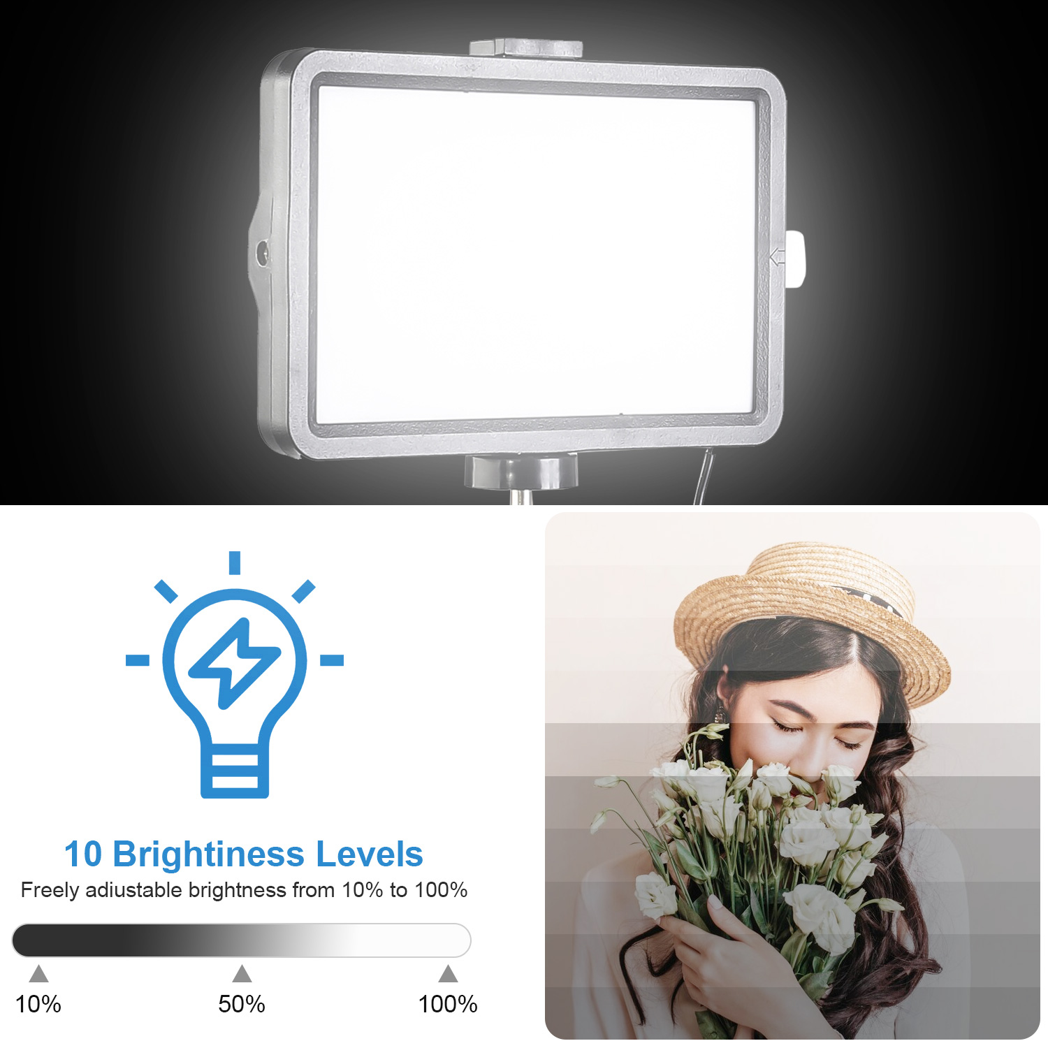 Luz LED Quadrada de 8 Polegada - Stand Lighting Photography avaliação e preço